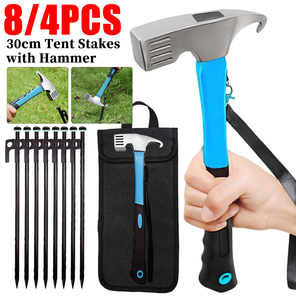 Outdoor Power Stake - Juego de estacas y martillo para