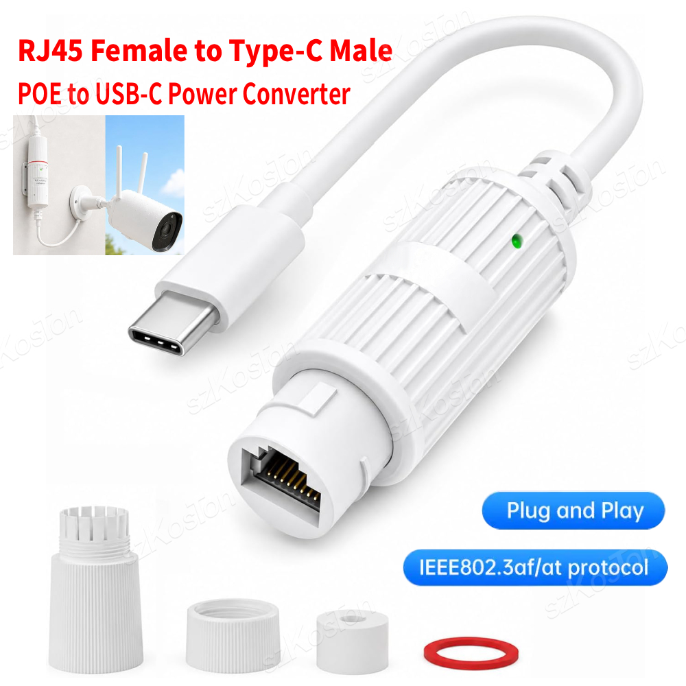 Outdoor Power Adapter Usb C - Convertidor de Energía POE a USB-C,