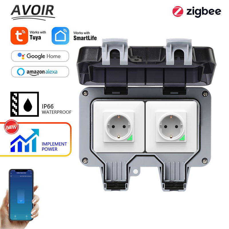 Outdoor Usb Power Outlet - Avoir Tuya Zigbee enchufes eléctricos IP66