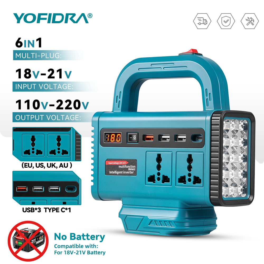 Outdoor Power Adapter Usb C - Inversor de corriente portátil YOFIDRA 220V,