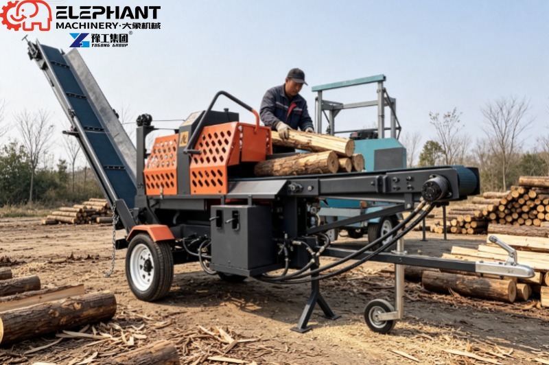 Log Splitter Electric - Cortadora de leña hidráulica portátil de