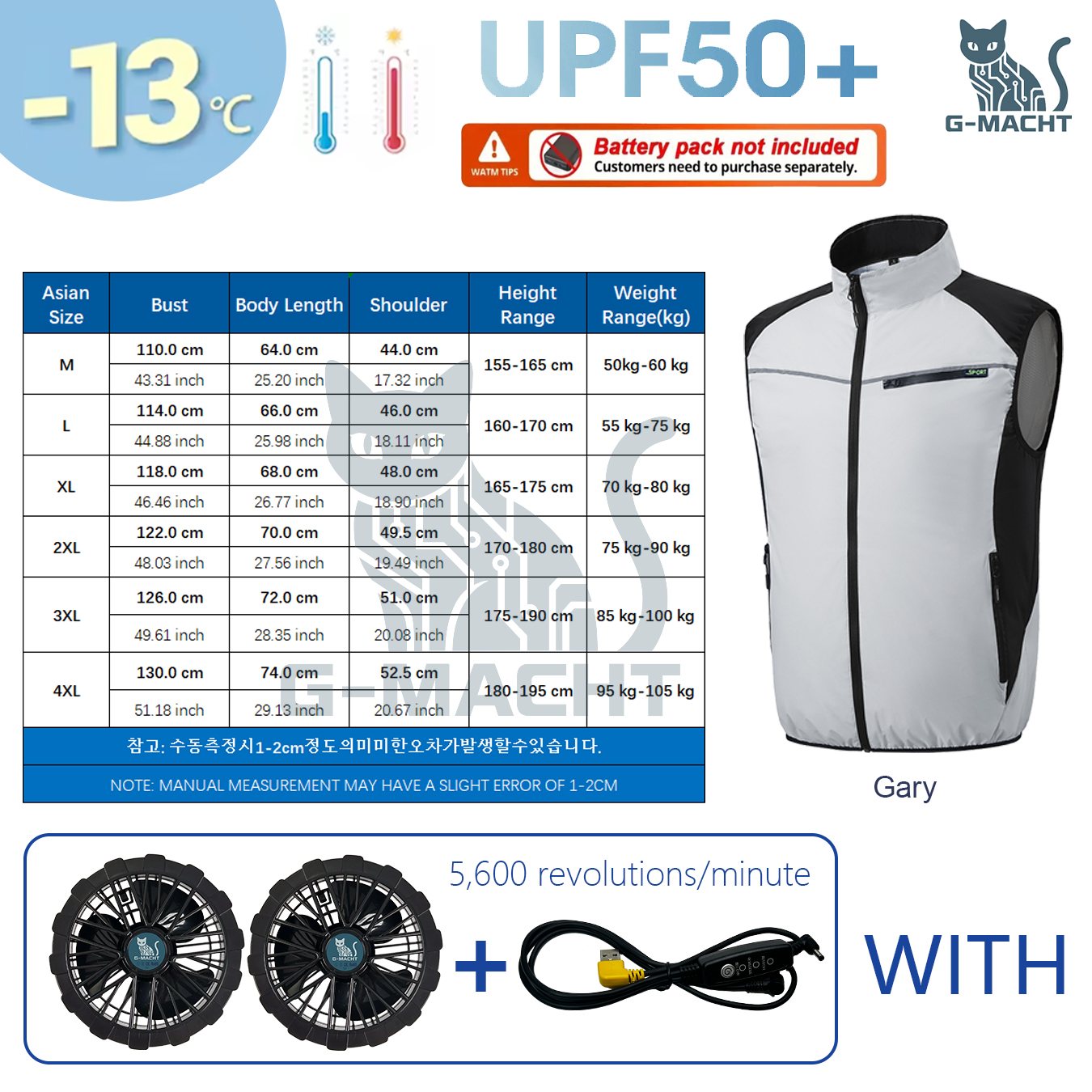 Outdoor Power Not Working - Chaleco con Ventilador USB, Chaleco Refrigerante