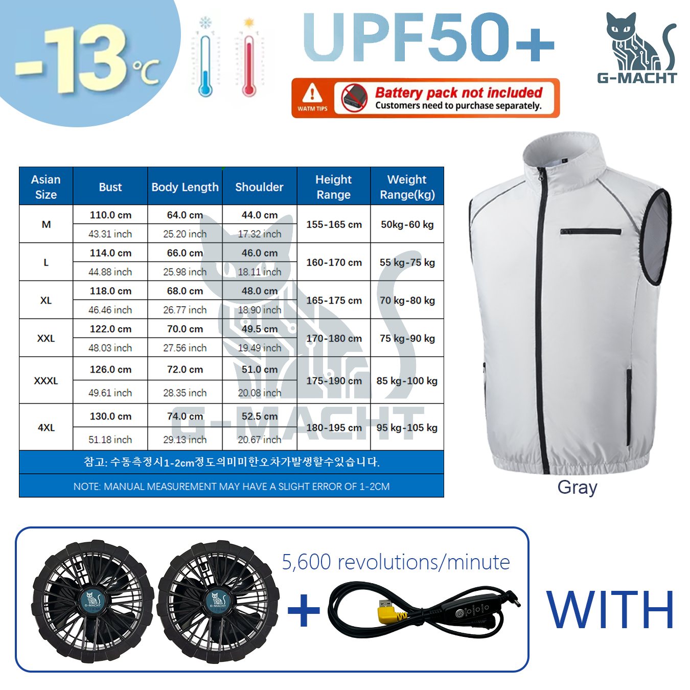 Chaleco con Ventilador USB G-M - Outdoor Power Not Working reseña y precio