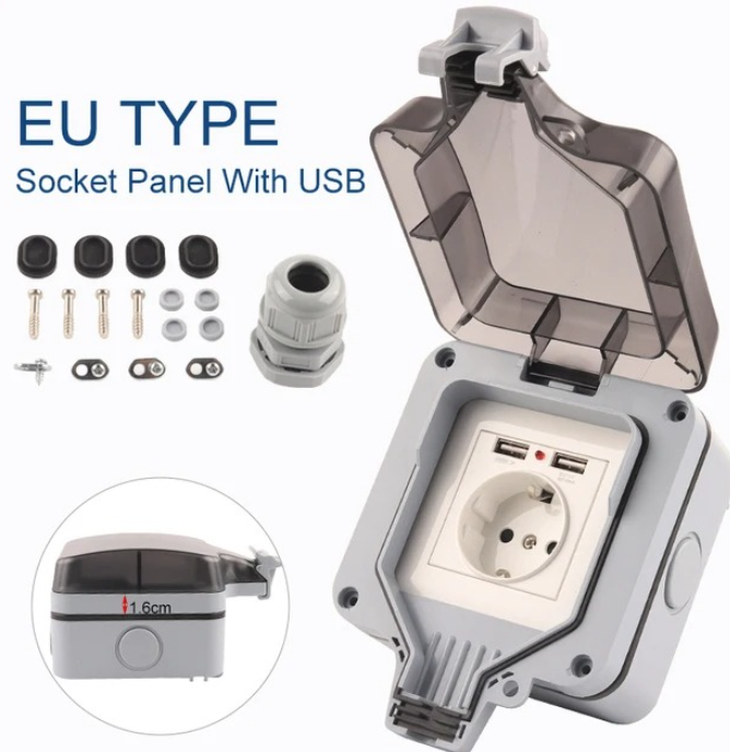 Enchufe de Pared con Estándar  - Outdoor Usb Power Outlet reseña y precio