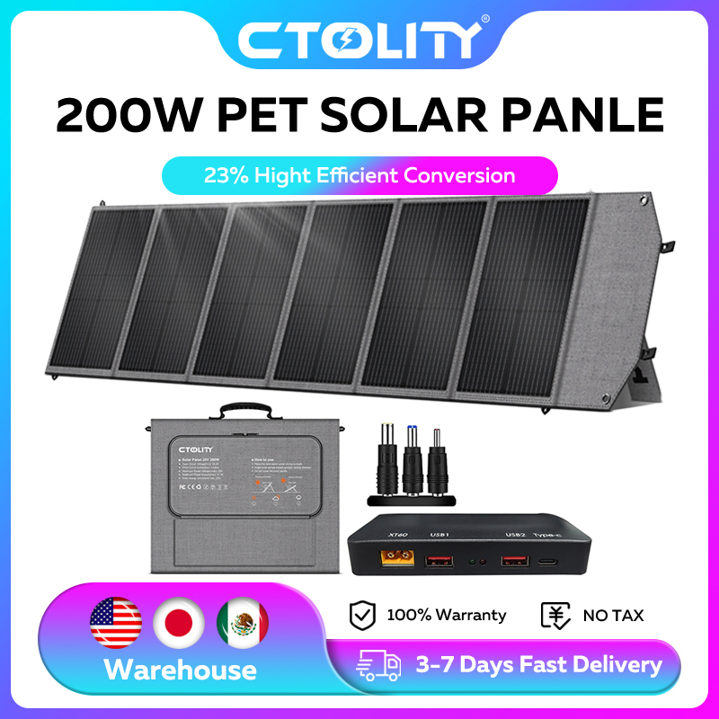 Panel Solar CTOLITY de 200W, 2 - Outdoor Usb Power Outlet reseña y precio