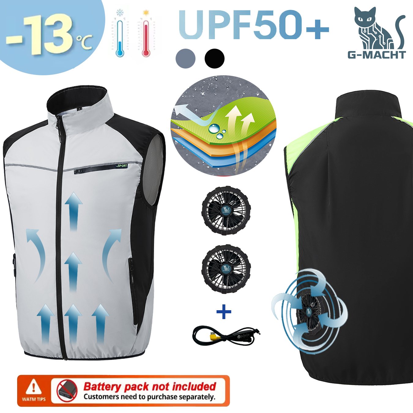 Chaleco con Ventilador USB, Ch - Outdoor Power Not Working reseña y precio